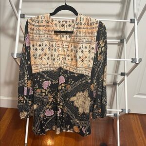 Free People Black and Gold Mini Dress